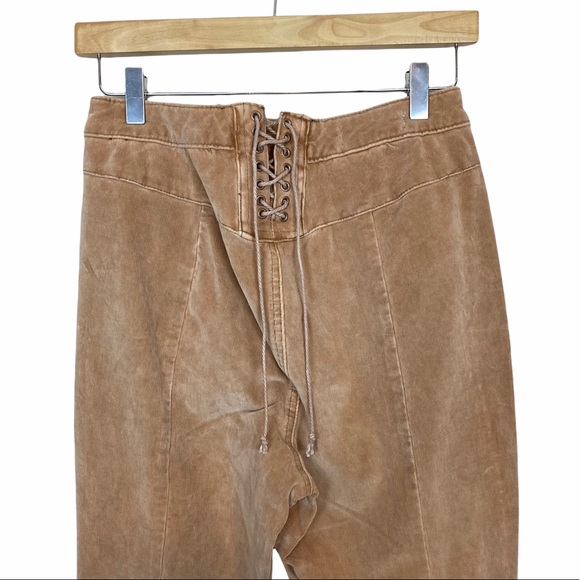 Free People CRVY Cord Lace Up Back Flare Jeans Size 34 - Picture 8 of 10